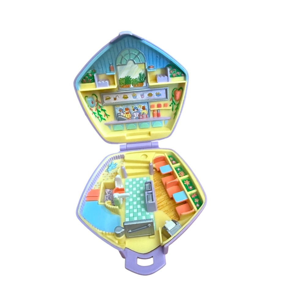 Vintage Polly Pocket Burger Bar Compact 1992 Bluebird Toys Purple Pentagon